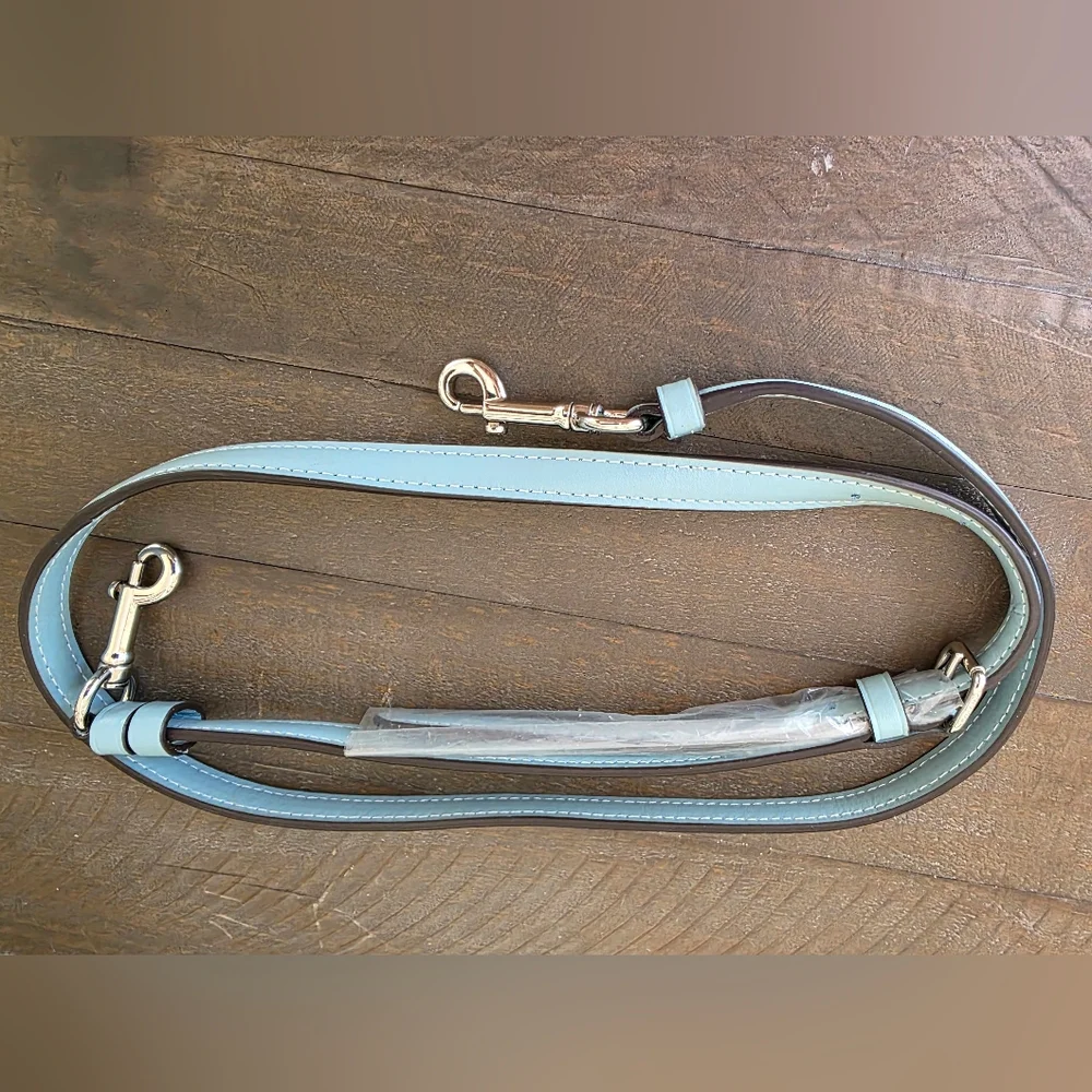 Coach Emma Satchel Crossbody Signature Coated Canvas Light Blue Leather Accents - Picture 12 of 15